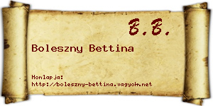 Boleszny Bettina névjegykártya