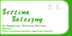 bettina boleszny business card